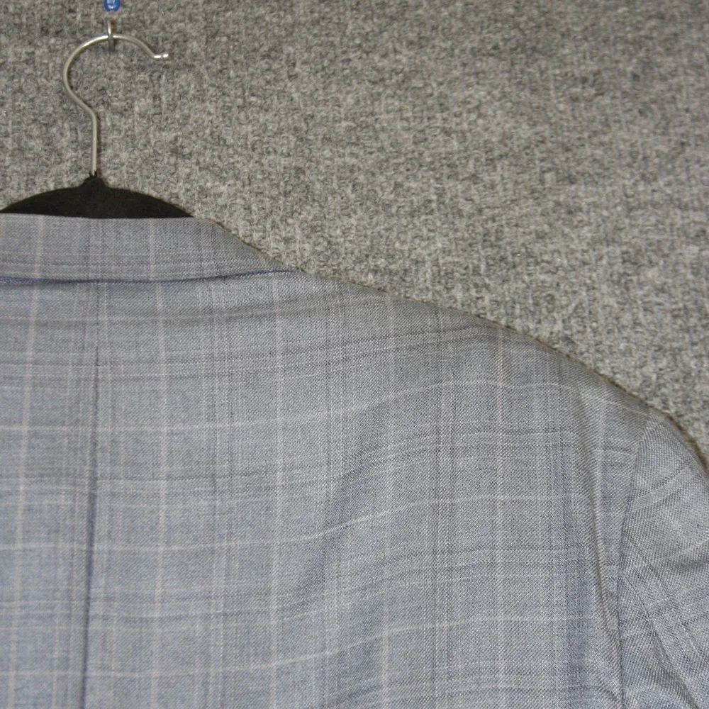 Hart Schaffner Marx Mens‎ Size 42L Blue Plaid Blazer Suit Jacket Made in USA